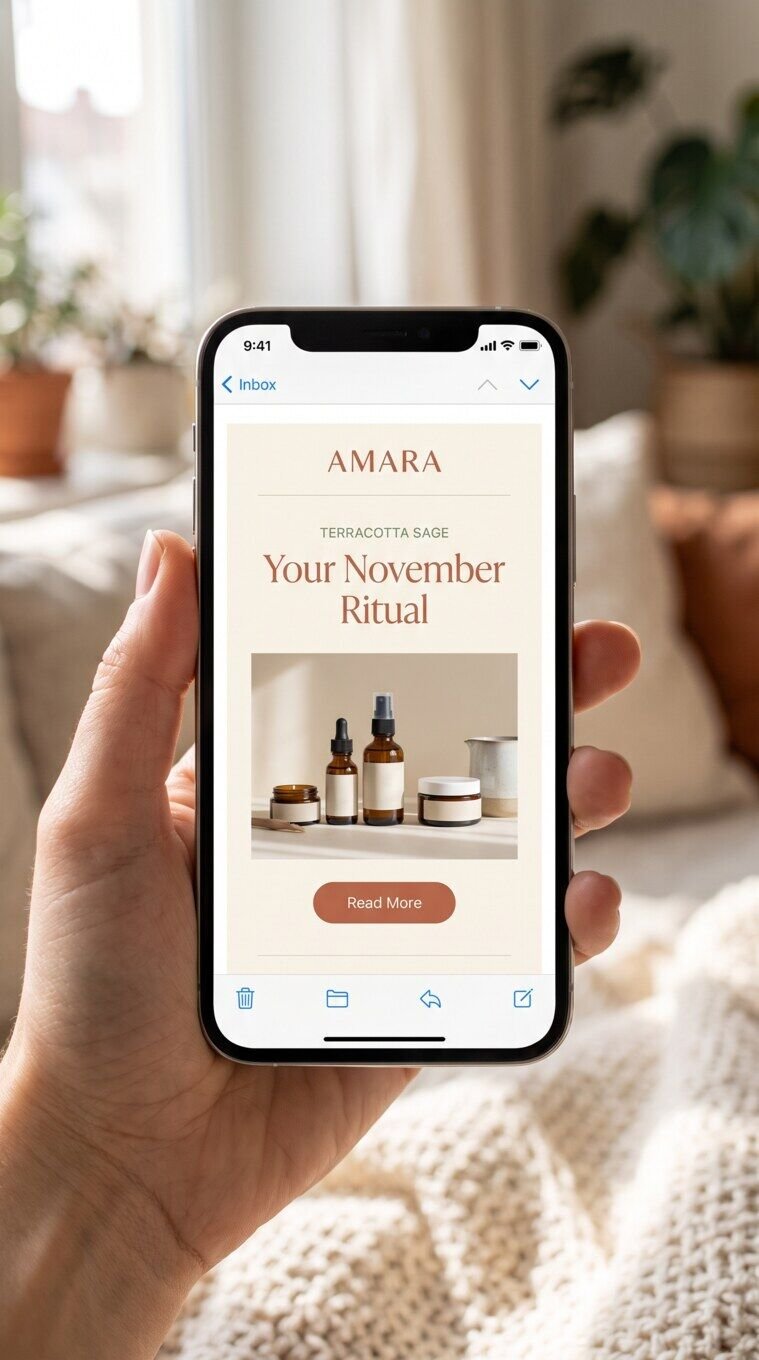 AMARA marketing email design concept mockup